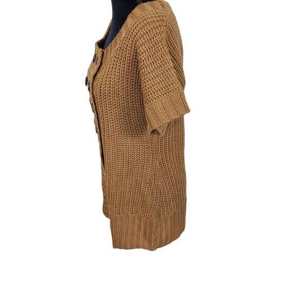 Soft Surroundings Sweater Women PS Brown Chunky Knit Wool Blend Double Buttons - Picture 9 of 12